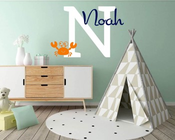 Crab Personalised Wall Decals Crab Personalised Wall Decals